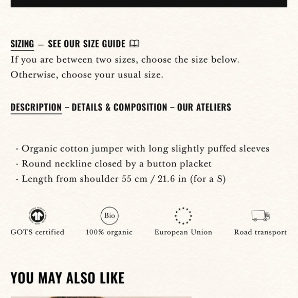 NWT Sezane Leontine Jumper in Ecru/Camel - Picture 4 of 8